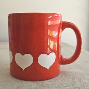 Waechtersbach Red White Heart Mug Cup 10 oz Vintage W Germany